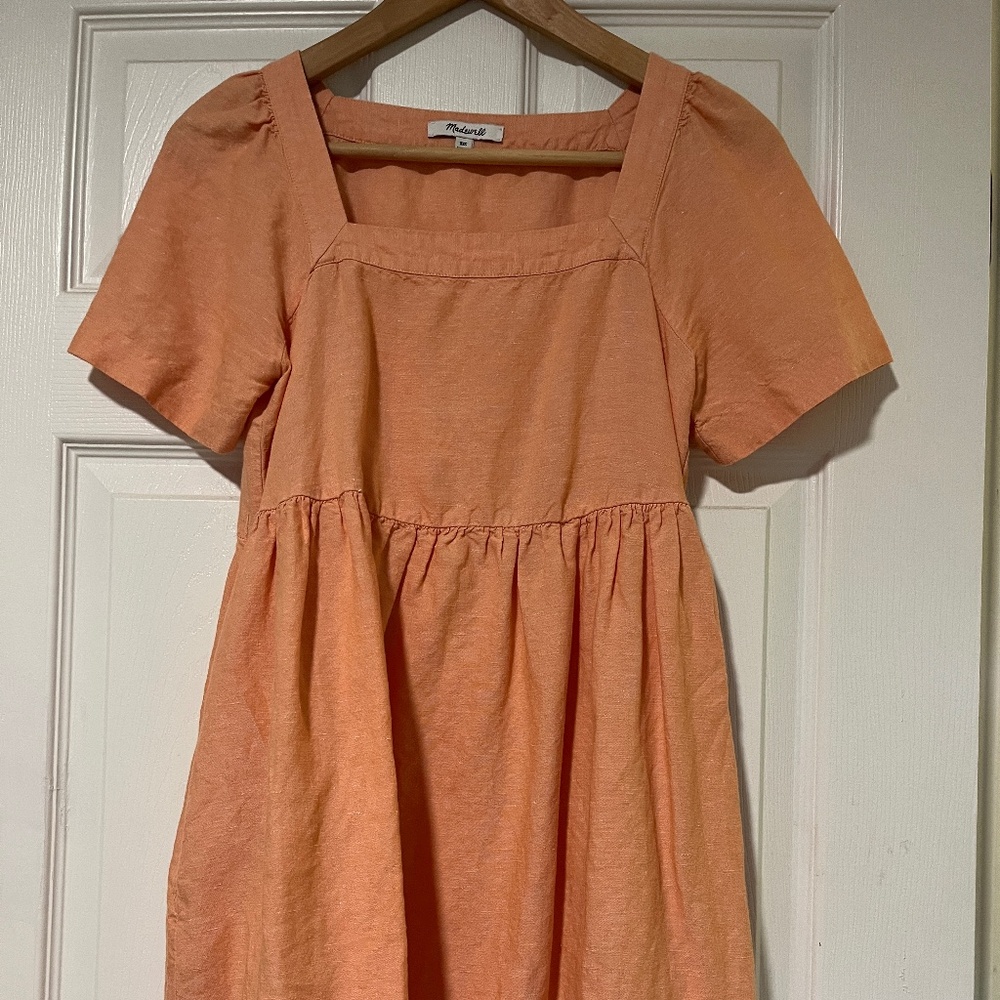 Madewell linen peplum short dress XXS